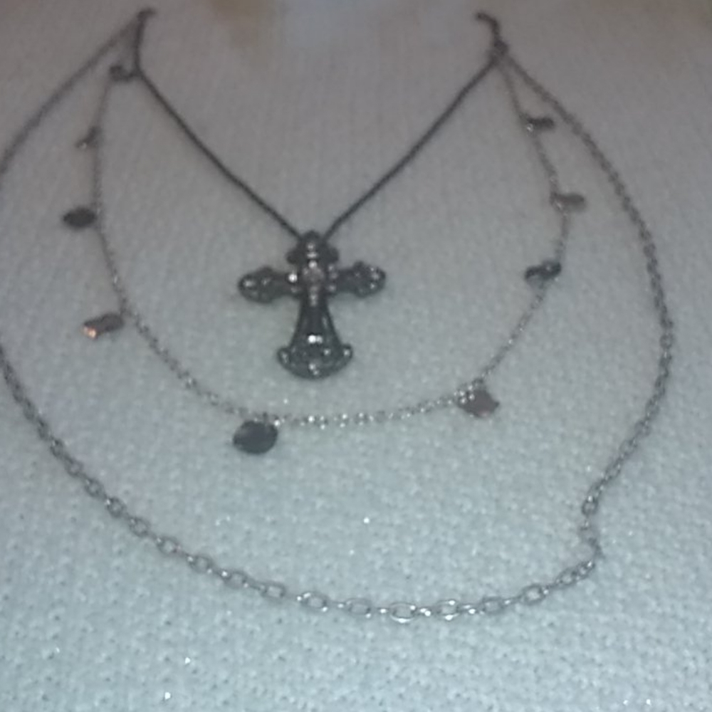 Black cross necklace